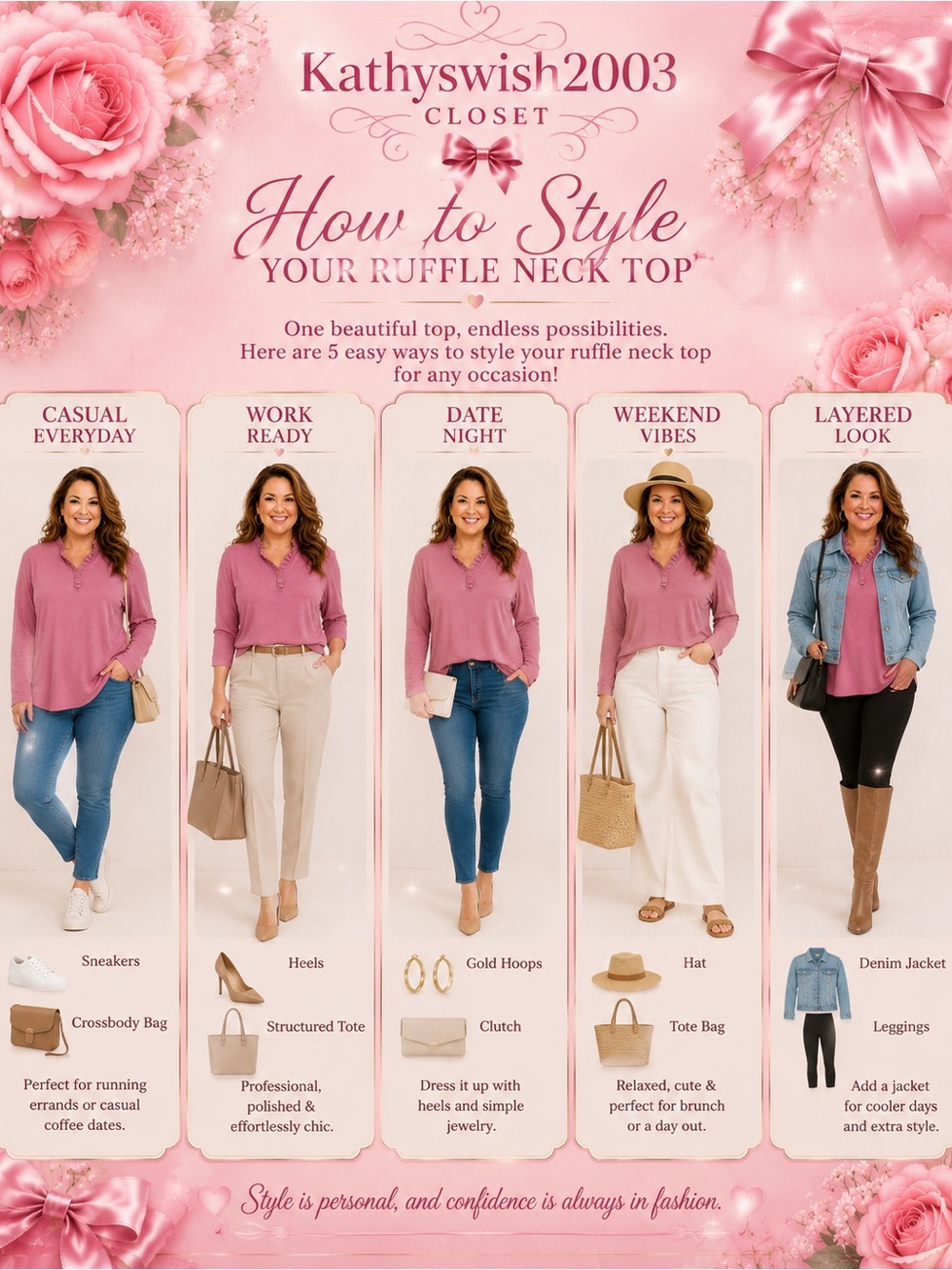 Appleseed's Pink Ruffle-Neck Long Sleeve Tee - Picture 5 of 15